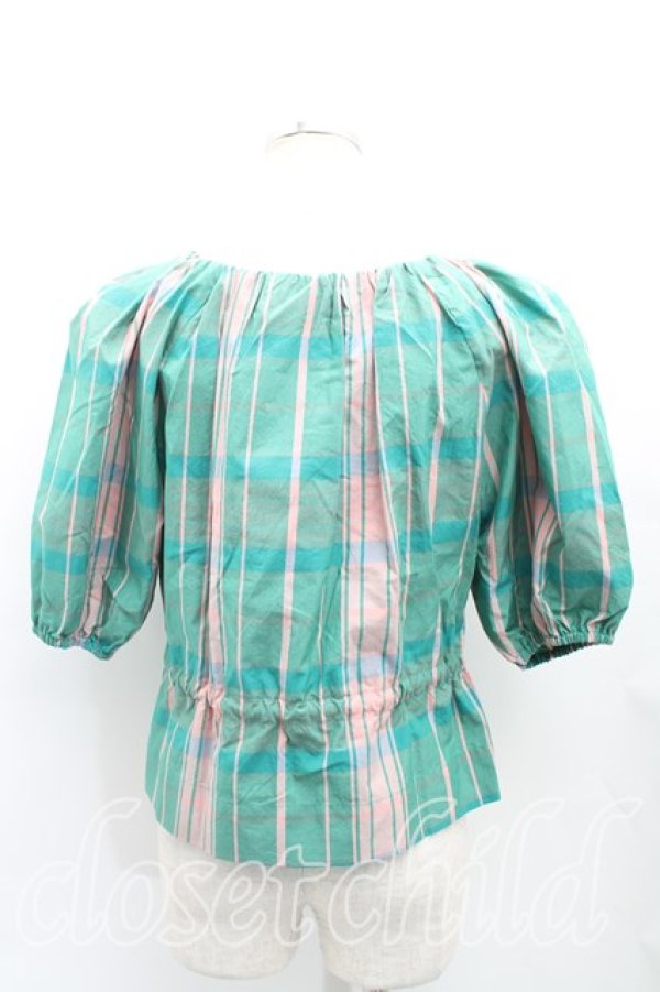 画像2: ヴィヴィアンウエストウッド 中古 / コットンシルクタータンチェックトップ 00（ワンサイズ） 緑  H-25-10-05-056-to-OD-ZH (2)