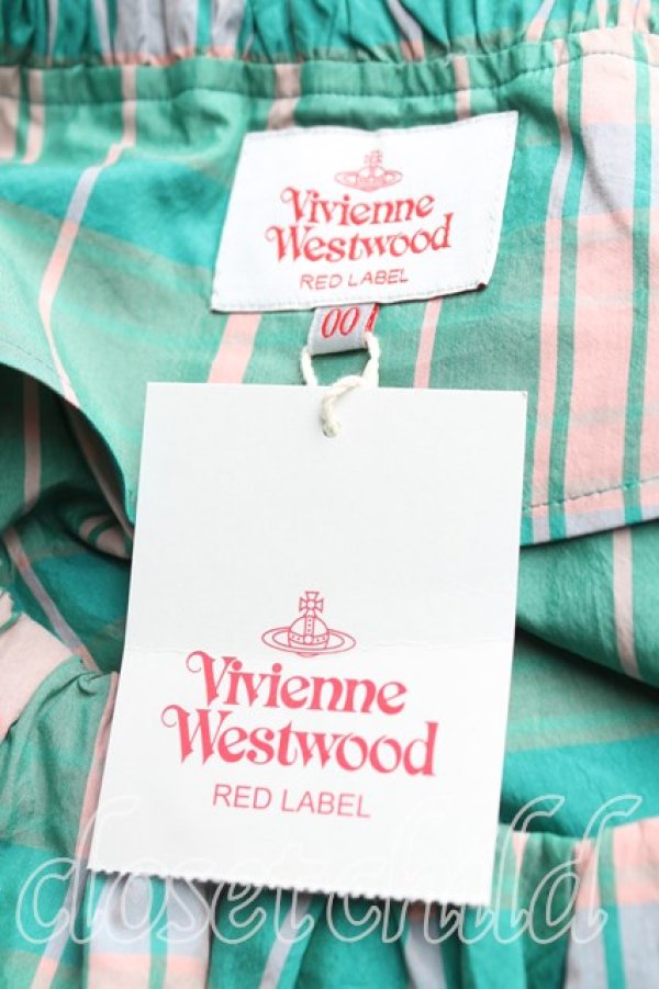 画像3: ヴィヴィアンウエストウッド 中古 / コットンシルクタータンチェックトップ 00（ワンサイズ） 緑  H-25-10-05-056-to-OD-ZH (3)