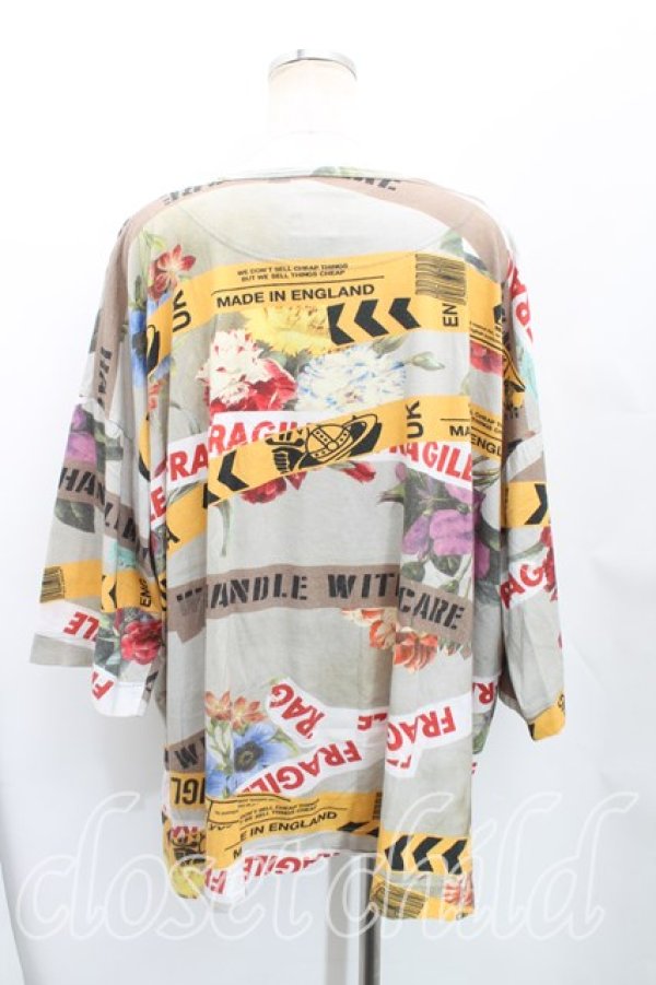 画像2: ANGLOMANIA 中古 / フラワーテープカットソー 38（M） 灰  H-25-10-05-058-to-OD-ZH (2)