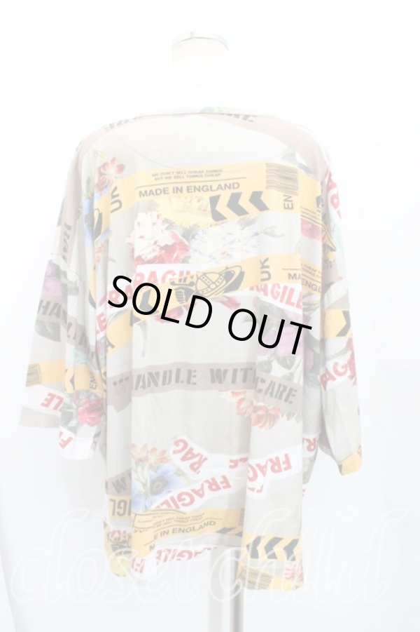 画像2: ANGLOMANIA 中古 / フラワーテープカットソー 38（M） 灰  H-25-10-05-058-to-OD-ZH (2)