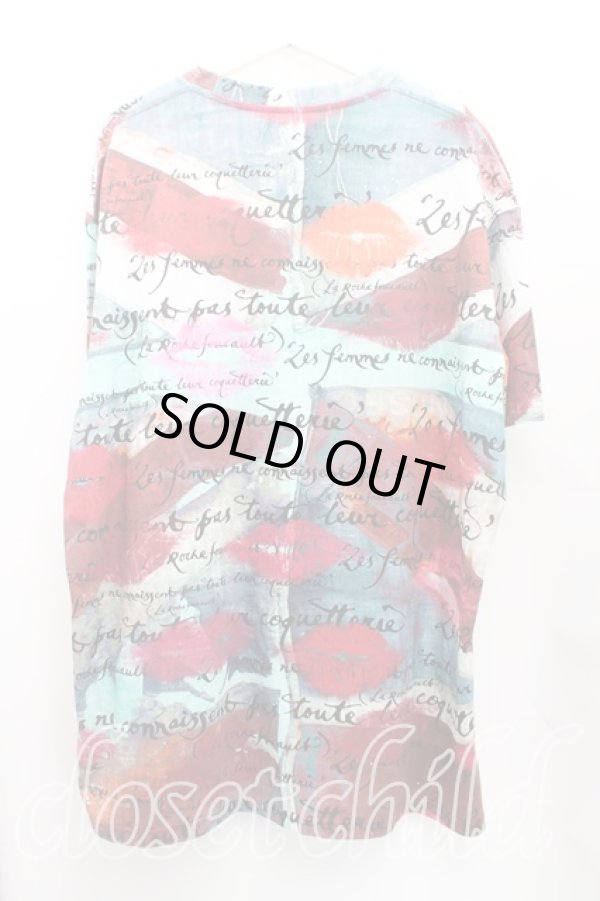 画像2: ヴィヴィアンウエストウッド 中古 / オーバーサイズTシャツ　 L ユニオンジャックｘKISSES  H-25-10-05-060-to-OD-ZH (2)