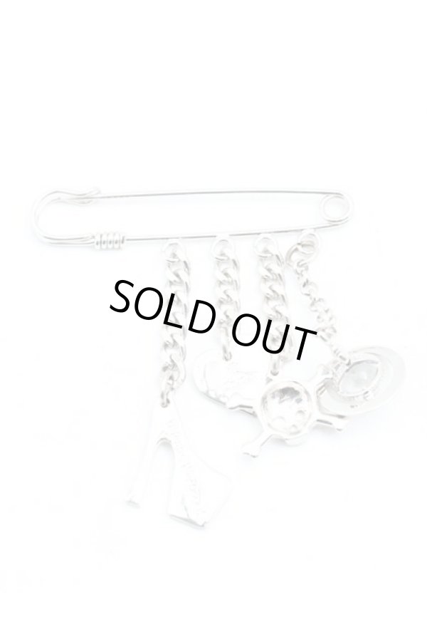 画像2: ヴィヴィアンウエストウッド 中古 / マルチチャームピンバッチ  シルバー  H-25-10-05-063-ac-OD-ZH (2)