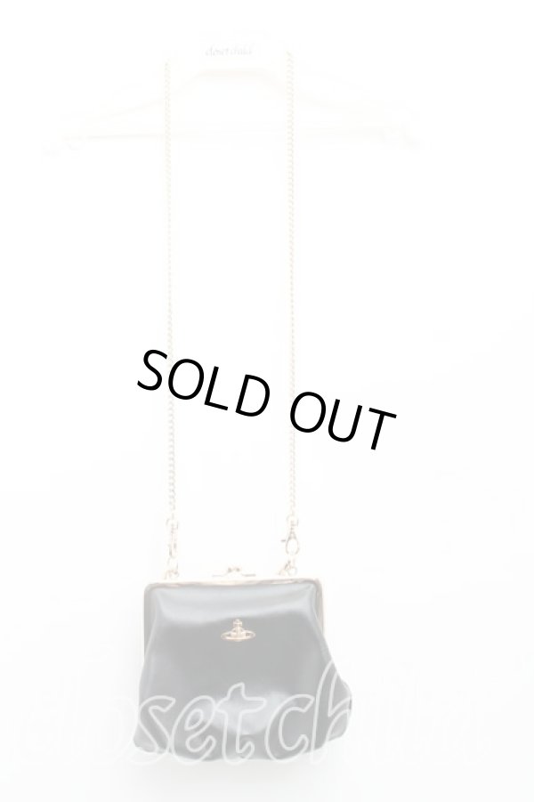 画像2: ヴィヴィアンウエストウッド 中古 / サフィアーノガマ口チェーンバッグ  黒  H-25-10-05-065-ba-OD-ZH (2)