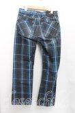 画像2: ANGLOMANIA 中古 / チェックデニムパンツ W30 青  H-25-10-05-007-pa-OD-ZH (2)