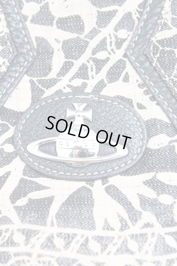 画像6: ヴィヴィアンウエストウッド 中古 / レース柄ヤスミンバッグ  黒ｘベージュ  H-25-10-05-067-ba-OD-ZH (6)