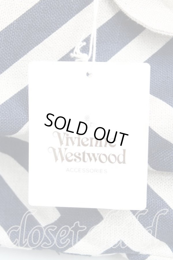 画像5: ヴィヴィアンウエストウッド 中古 / チェーン＆ストライプリネンバッグ  黒ｘベージュ  H-25-10-05-068-ba-OD-ZH (5)