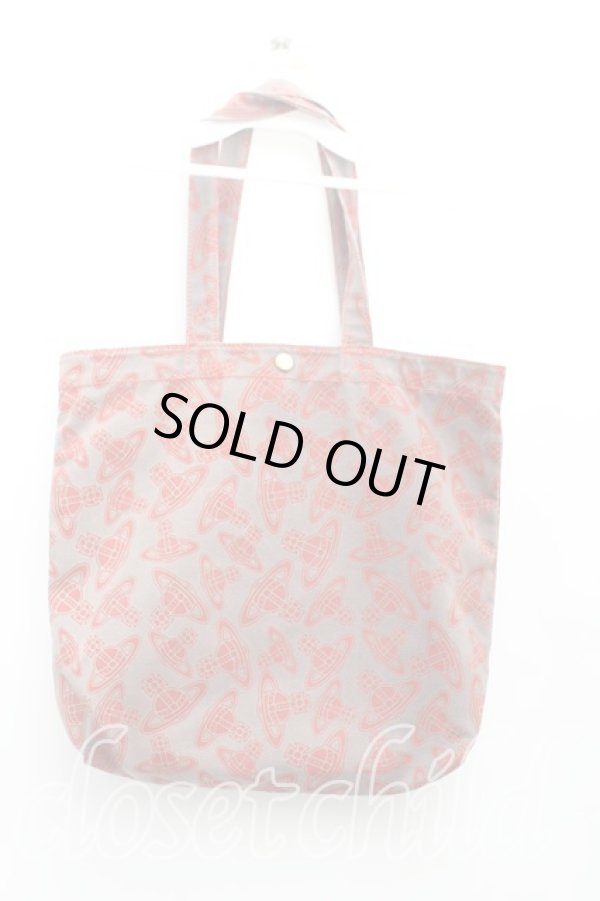 画像2: ANGLOMANIA 中古 / タイムマシーントートバッグ  灰ｘ赤  H-25-10-05-069-ba-OD-ZH (2)