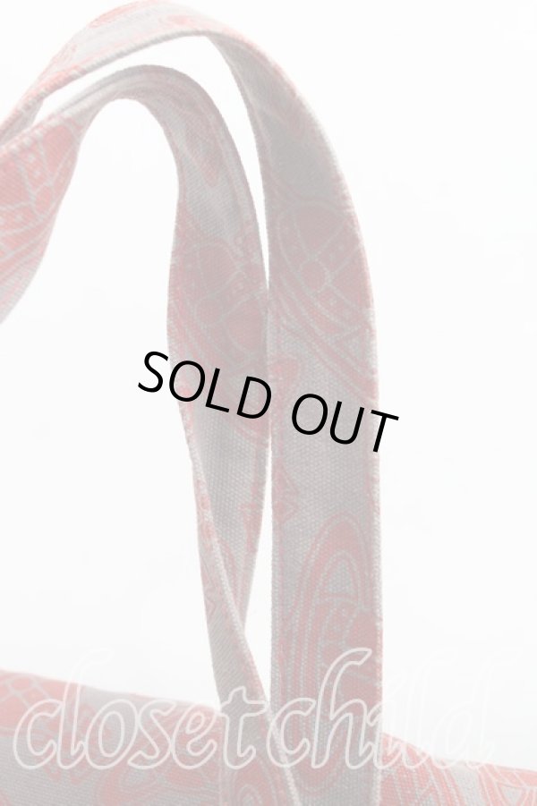 画像4: ANGLOMANIA 中古 / タイムマシーントートバッグ  灰ｘ赤  H-25-10-05-069-ba-OD-ZH (4)