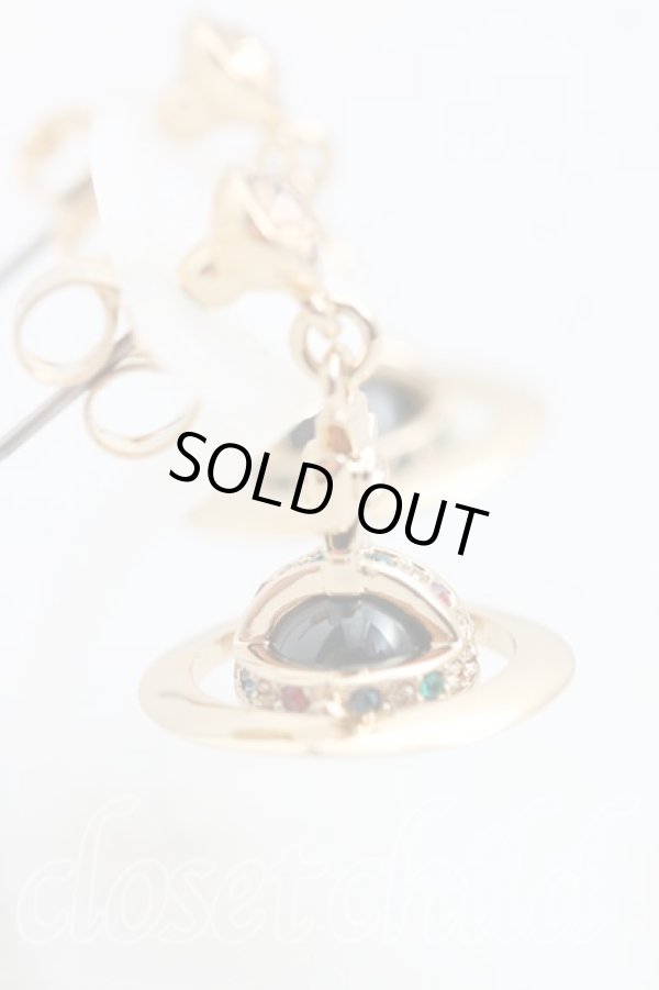 画像3: ヴィヴィアンウエストウッド 中古 / プチオーブピアス  ゴールドｘ黒  H-25-10-05-072-er-OD-ZH (3)