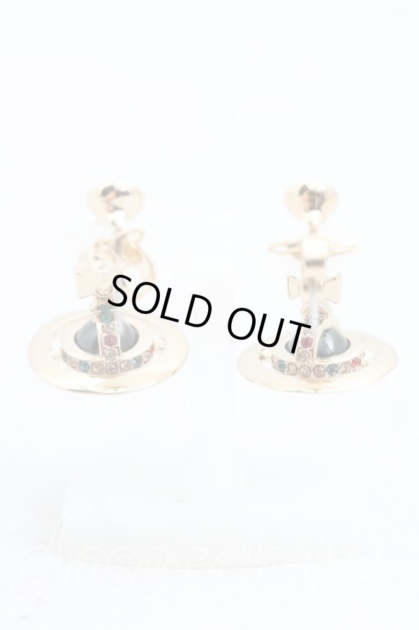 画像4: ヴィヴィアンウエストウッド 中古 / プチオーブピアス  ゴールドｘ黒  H-25-10-05-072-er-OD-ZH (4)