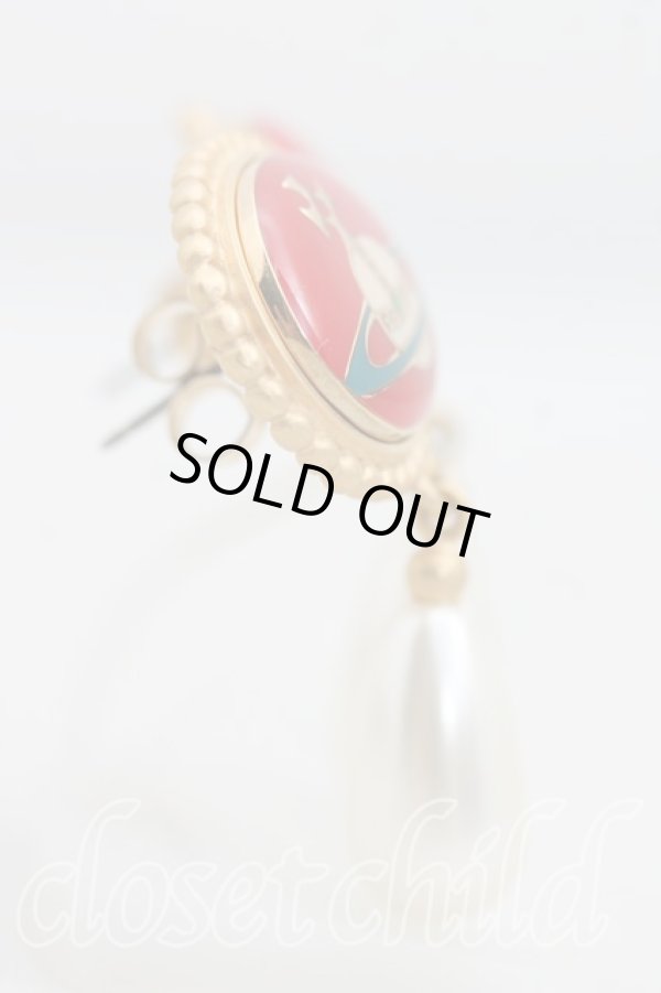 画像3: ヴィヴィアンウエストウッド 中古 / エナメルボタンピアス  赤ｘゴールド  H-25-10-05-076-er-OD-ZH (3)