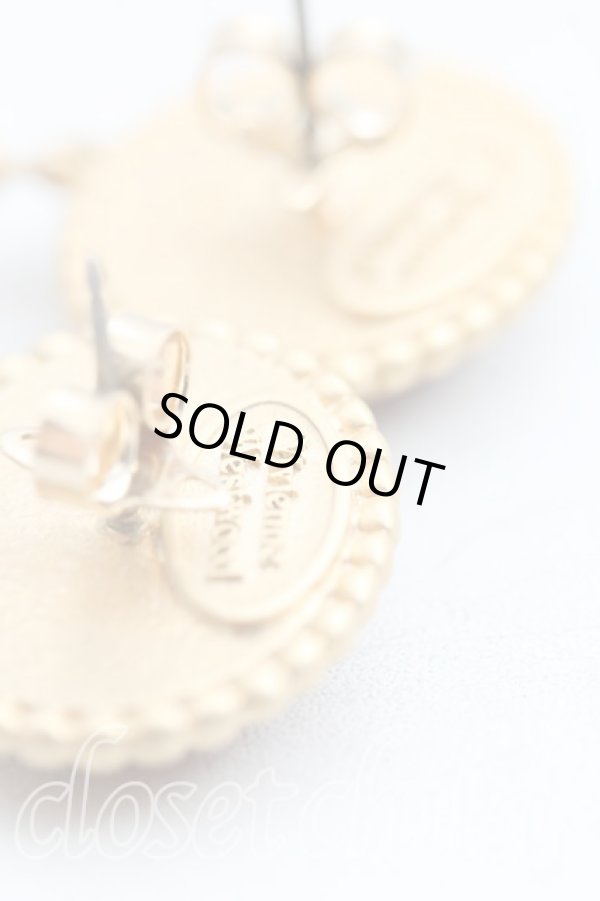 画像4: ヴィヴィアンウエストウッド 中古 / エナメルボタンピアス  赤ｘゴールド  H-25-10-05-076-er-OD-ZH (4)