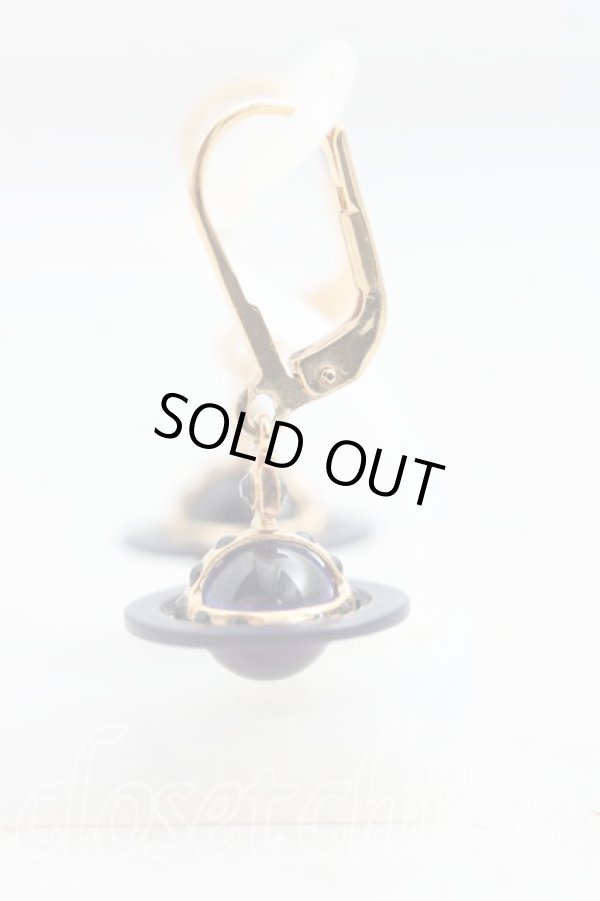 画像2: ヴィヴィアンウエストウッド 中古 / プチオリジナルオーブピアス  紫ｘ黒  H-25-10-05-077-er-OD-ZH (2)