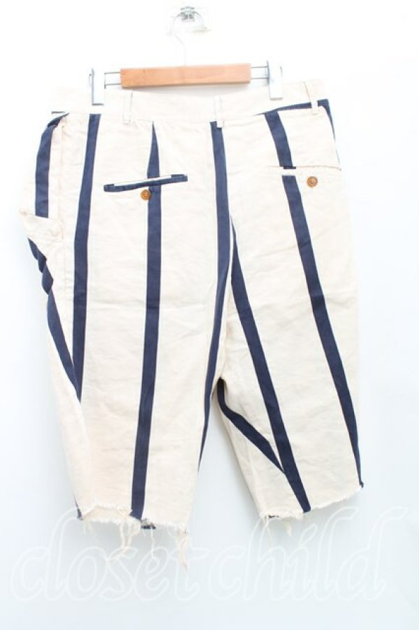 画像2: ヴィヴィアンウエストウッド MAN 中古 / アルコホリックカットオフパンツ 50（メンズXL） 生成ｘ紺  H-25-10-05-008-pa-OD-ZH (2)