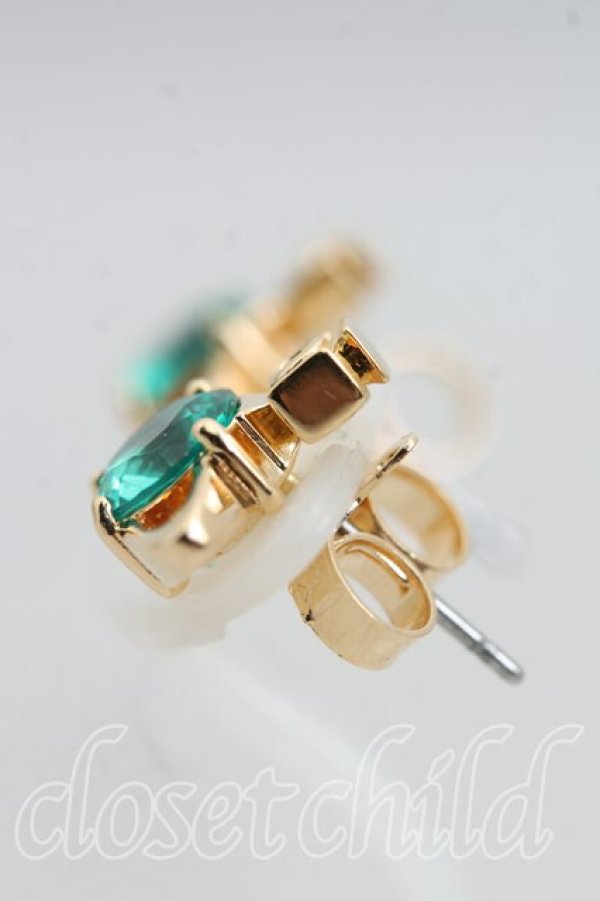 画像2: ヴィヴィアンウエストウッド 中古 / REINAピアス  ゴールドｘ水色  H-25-10-05-078-er-OD-ZH (2)