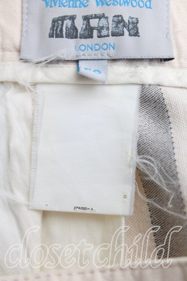 画像4: ヴィヴィアンウエストウッド MAN 中古 / アルコホリックカットオフパンツ 50（メンズXL） 生成ｘ紺  H-25-10-05-008-pa-OD-ZH (4)