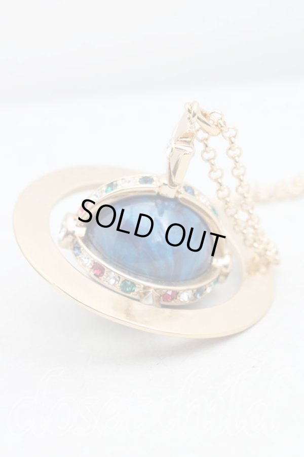 画像2: ヴィヴィアンウエストウッド 中古 / ジャイアントオーブネックレス  ゴールドｘ青  H-25-10-05-083-nl-OD-ZH (2)