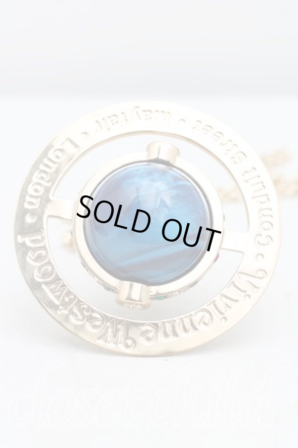 画像3: ヴィヴィアンウエストウッド 中古 / ジャイアントオーブネックレス  ゴールドｘ青  H-25-10-05-083-nl-OD-ZH (3)