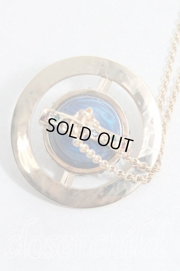 画像4: ヴィヴィアンウエストウッド 中古 / ジャイアントオーブネックレス  ゴールドｘ青  H-25-10-05-083-nl-OD-ZH (4)