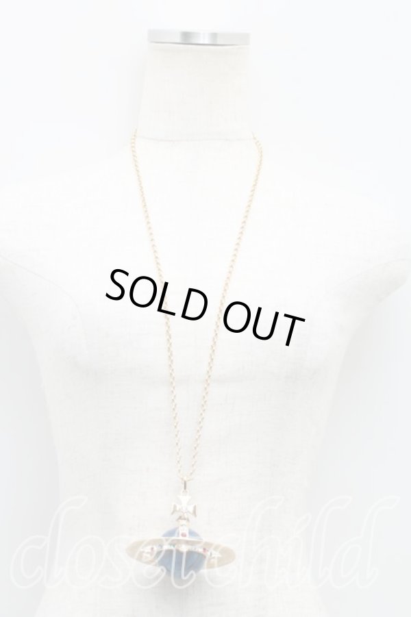 画像7: ヴィヴィアンウエストウッド 中古 / ジャイアントオーブネックレス  ゴールドｘ青  H-25-10-05-083-nl-OD-ZH (7)