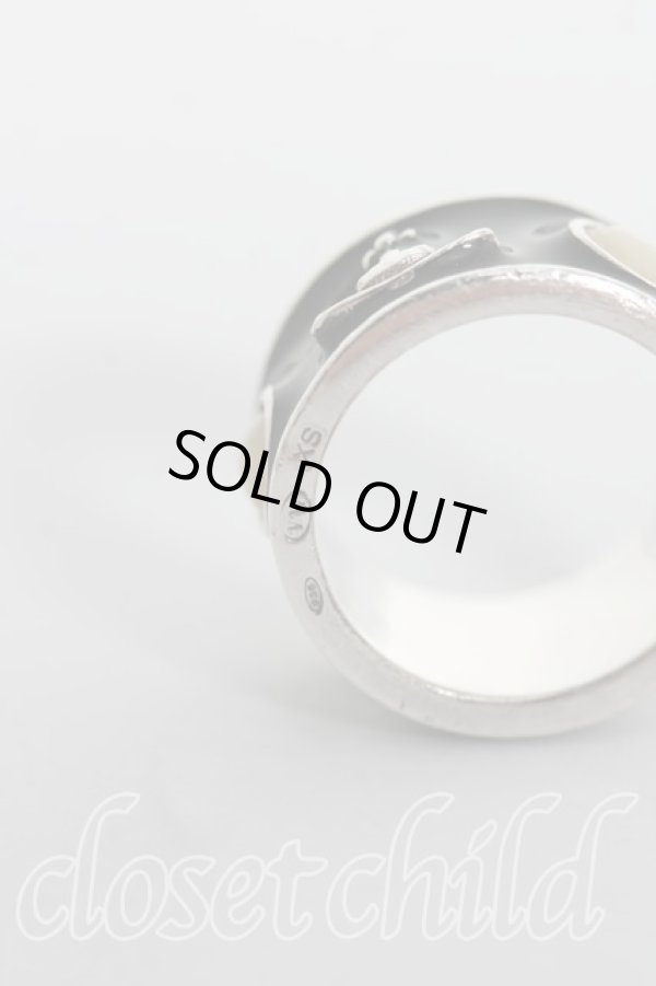 画像4: ヴィヴィアンウエストウッド 中古 / キングリング XS(11号） シルバーｘ黒  H-25-10-05-092-rg-OD-ZH (4)