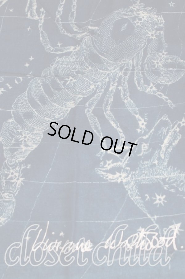 画像2: ヴィヴィアンウエストウッド 中古 / 星座柄ストール  青  H-25-10-05-099-gd-OD-ZH (2)