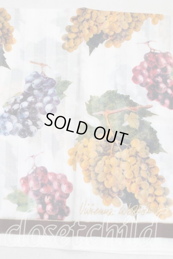 画像2: ヴィヴィアンウエストウッド 中古 / ハンカチ(ブドウ柄)   H-25-10-05-120-gd-IN-ZH (2)