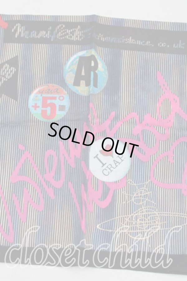 画像2: ヴィヴィアンウエストウッド 中古 / ハンカチ(アナーキーストライプ)   H-25-10-05-121-gd-IN-ZH (2)