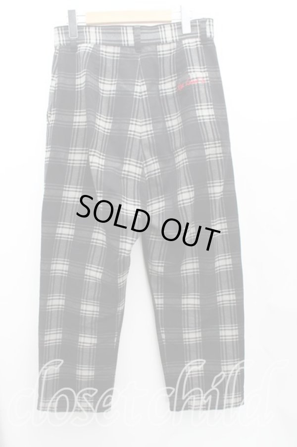 画像2: ヴィヴィアンウエストウッド 中古 / タータンチェックストレートパンツ 02(9号) 黒  H-25-10-05-016-pa-IN-ZH (2)