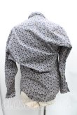 画像2: ヴィヴィアンウエストウッド MAN 中古 / チェーンオーブ総柄アシメシャツ 46（メンズM相当） 紺  H-25-10-05-018-bl-OD-ZH (2)