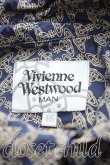 画像3: ヴィヴィアンウエストウッド MAN 中古 / チェーンオーブ総柄アシメシャツ 46（メンズM相当） 紺  H-25-10-05-018-bl-OD-ZH (3)
