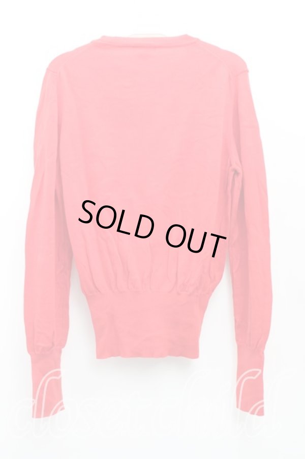 画像2: ヴィヴィアンウエストウッド 中古 / カラーオーブ刺繍カーディガン M 赤  H-25-10-12-020-to-OD-ZH (2)