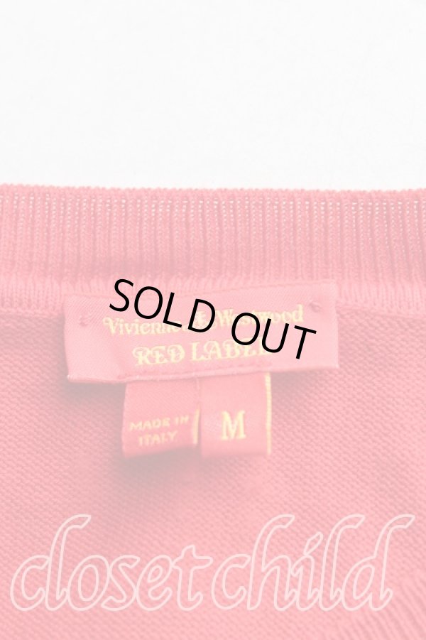 画像3: ヴィヴィアンウエストウッド 中古 / カラーオーブ刺繍カーディガン M 赤  H-25-10-12-020-to-OD-ZH (3)