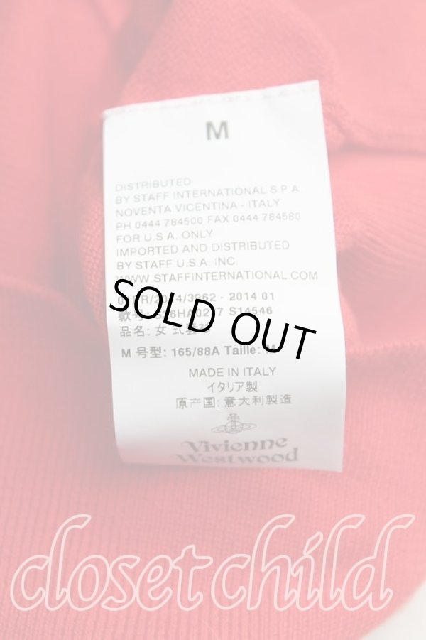 画像4: ヴィヴィアンウエストウッド 中古 / カラーオーブ刺繍カーディガン M 赤  H-25-10-12-020-to-OD-ZH (4)