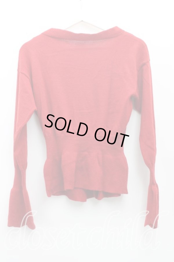 画像2: ヴィヴィアンウエストウッド 中古 / カラーオーブ刺繍カーディガン M 赤  H-25-10-12-021-to-OD-ZH (2)