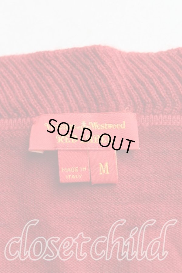 画像3: ヴィヴィアンウエストウッド 中古 / カラーオーブ刺繍カーディガン M 赤  H-25-10-12-021-to-OD-ZH (3)