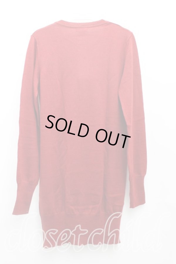 画像2: ヴィヴィアンウエストウッド 中古 / カラーオーブ刺繍ロングカーディガン S 赤  H-25-10-12-022-to-OD-ZH (2)