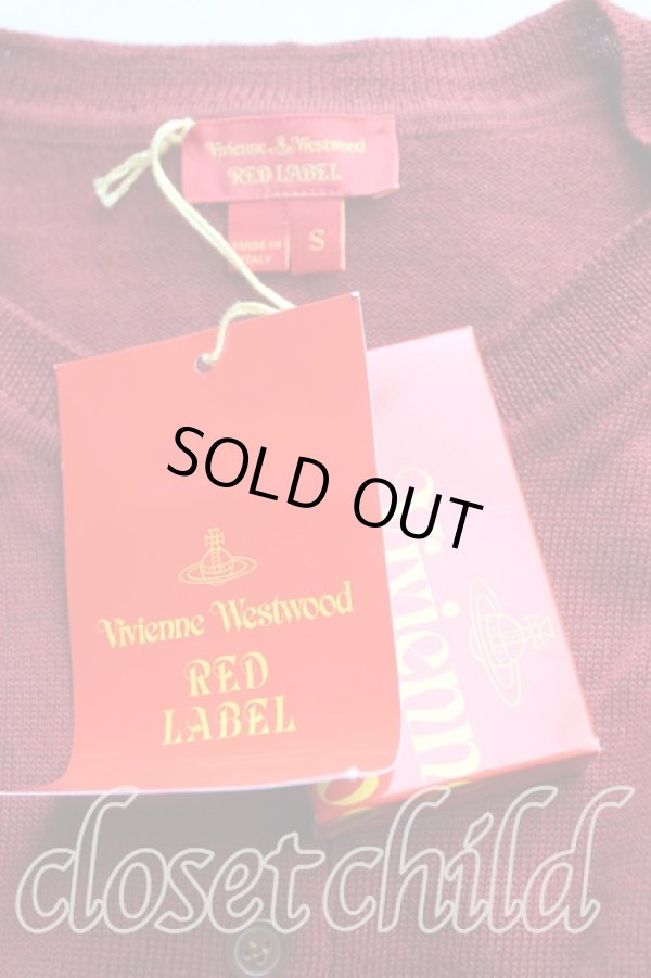 画像3: ヴィヴィアンウエストウッド 中古 / カラーオーブ刺繍ロングカーディガン S 赤  H-25-10-12-022-to-OD-ZH (3)