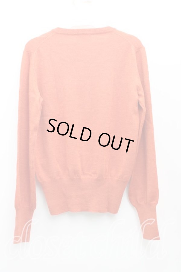 画像2: ヴィヴィアンウエストウッド 中古 / カラーオーブ刺繍カーディガン M オレンジ  H-25-10-12-024-to-OD-ZH (2)