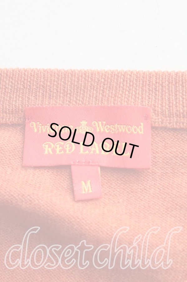 画像3: ヴィヴィアンウエストウッド 中古 / カラーオーブ刺繍カーディガン M オレンジ  H-25-10-12-024-to-OD-ZH (3)