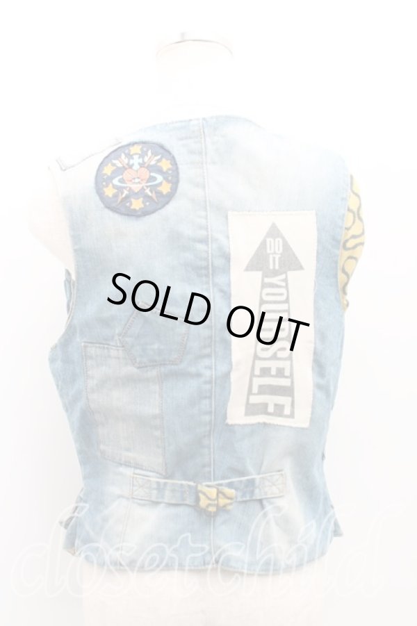 画像2: ヴィヴィアンウエストウッド Anglomania and Lee 中古 / DRUNKウエストコート S インディゴ  H-25-10-12-025-to-OD-ZH (2)