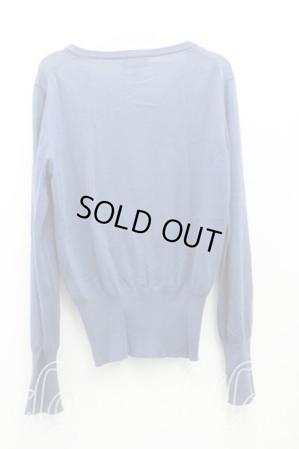 画像2: ヴィヴィアンウエストウッド 中古 / カラーオーブ刺繍カーディガン M 青  H-25-10-12-033-to-OD-ZH (2)