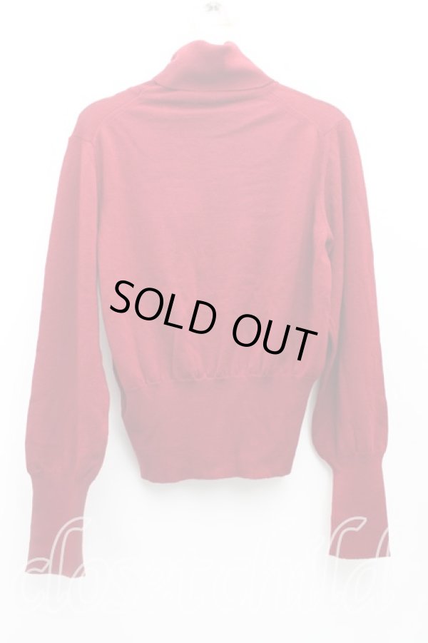 画像2: ヴィヴィアンウエストウッド 中古 / カラーオーブ刺繍タートルニット L 赤  H-25-10-12-039-to-OD-ZH (2)