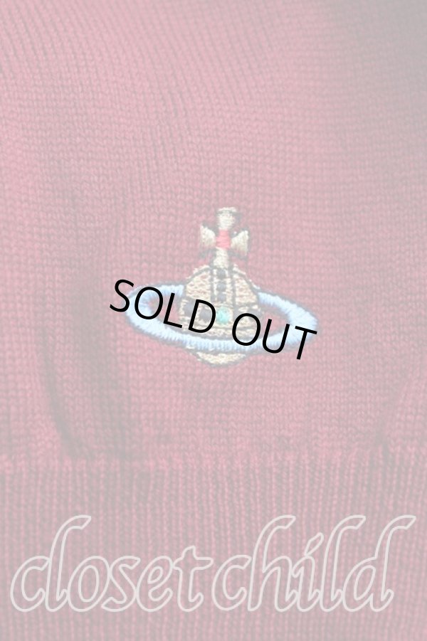 画像6: ヴィヴィアンウエストウッド 中古 / カラーオーブ刺繍タートルニット L 赤  H-25-10-12-039-to-OD-ZH (6)