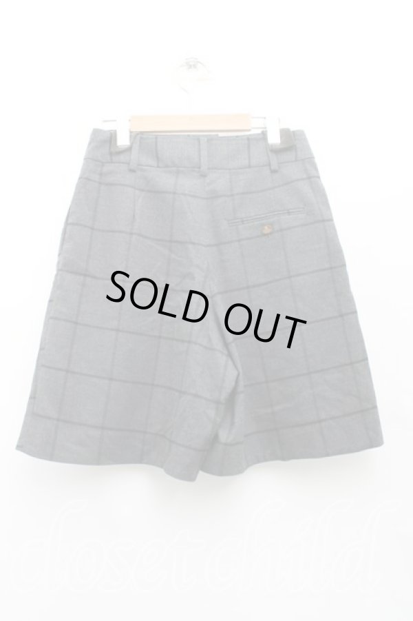 画像2: ヴィヴィアンウエストウッド 中古 / 格子チェックハーフパンツ 3（11号相当） 灰  H-25-10-12-048-pa-OD-ZH (2)