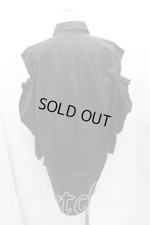 画像2: ヴィヴィアンウエストウッド 中古 / カラーオーブ刺繍パフスリーブシャツ 38（7号相当） 黒  H-25-10-12-050-bl-OD-ZH (2)