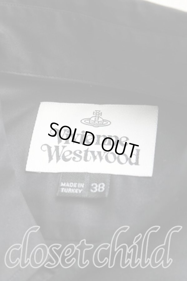 画像3: ヴィヴィアンウエストウッド 中古 / カラーオーブ刺繍パフスリーブシャツ 38（7号相当） 黒  H-25-10-12-050-bl-OD-ZH (3)