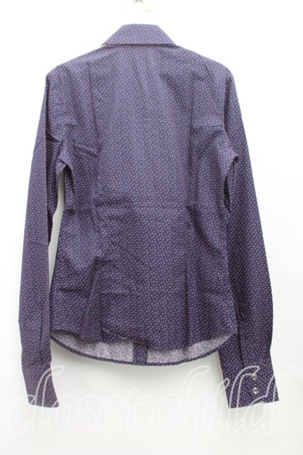 画像2: ヴィヴィアンウエストウッド 中古 / リバティタイフロントシャツ 40（9号相当） 紺  H-25-10-12-055-bl-OD-ZH (2)