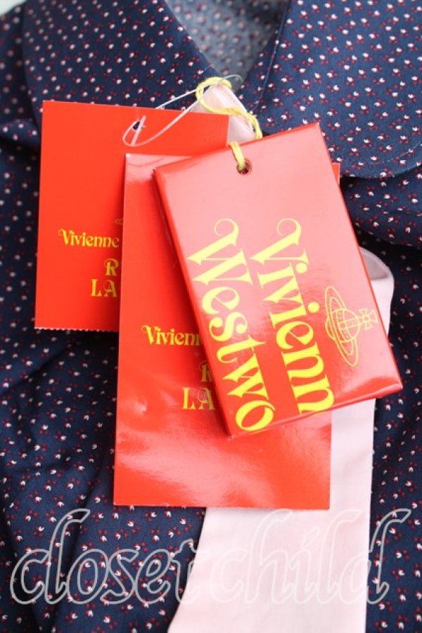 画像6: ヴィヴィアンウエストウッド 中古 / リバティタイフロントシャツ 40（9号相当） 紺  H-25-10-12-055-bl-OD-ZH (6)