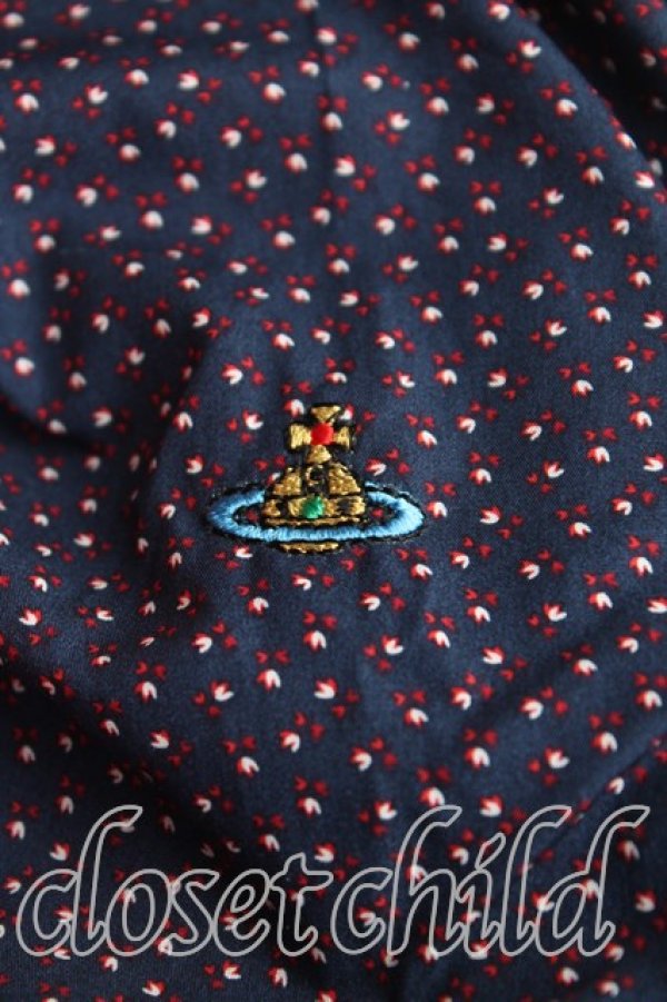 画像7: ヴィヴィアンウエストウッド 中古 / リバティタイフロントシャツ 40（9号相当） 紺  H-25-10-12-055-bl-OD-ZH (7)